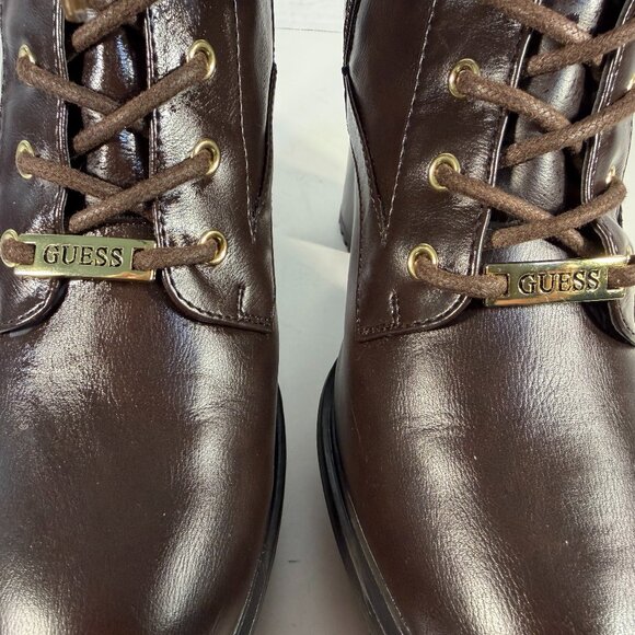 Women's size 10M brown lace-up boots by GUESS - Picture 10 of 16
